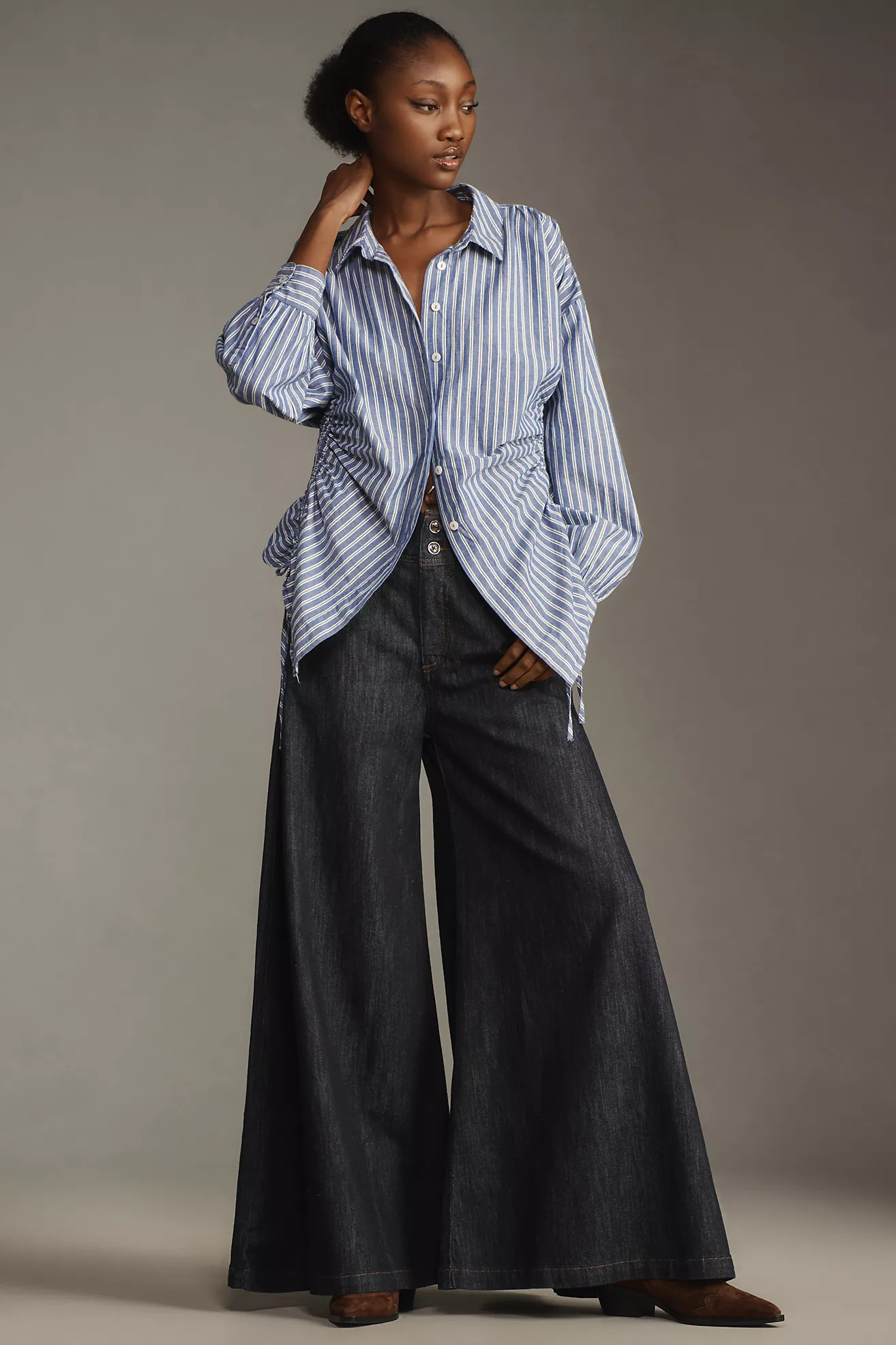 Pilcro Dramazzo Mid-Rise Ultra Wide-Leg Jeans | Anthropologie (US)