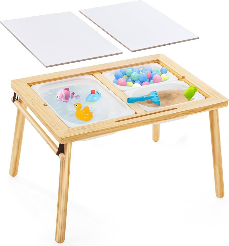Kids Sensory Table - Varnish Surface with 7 Sand Toys, Toddler Activity Play Sand Table, Storage ... | Amazon (US)