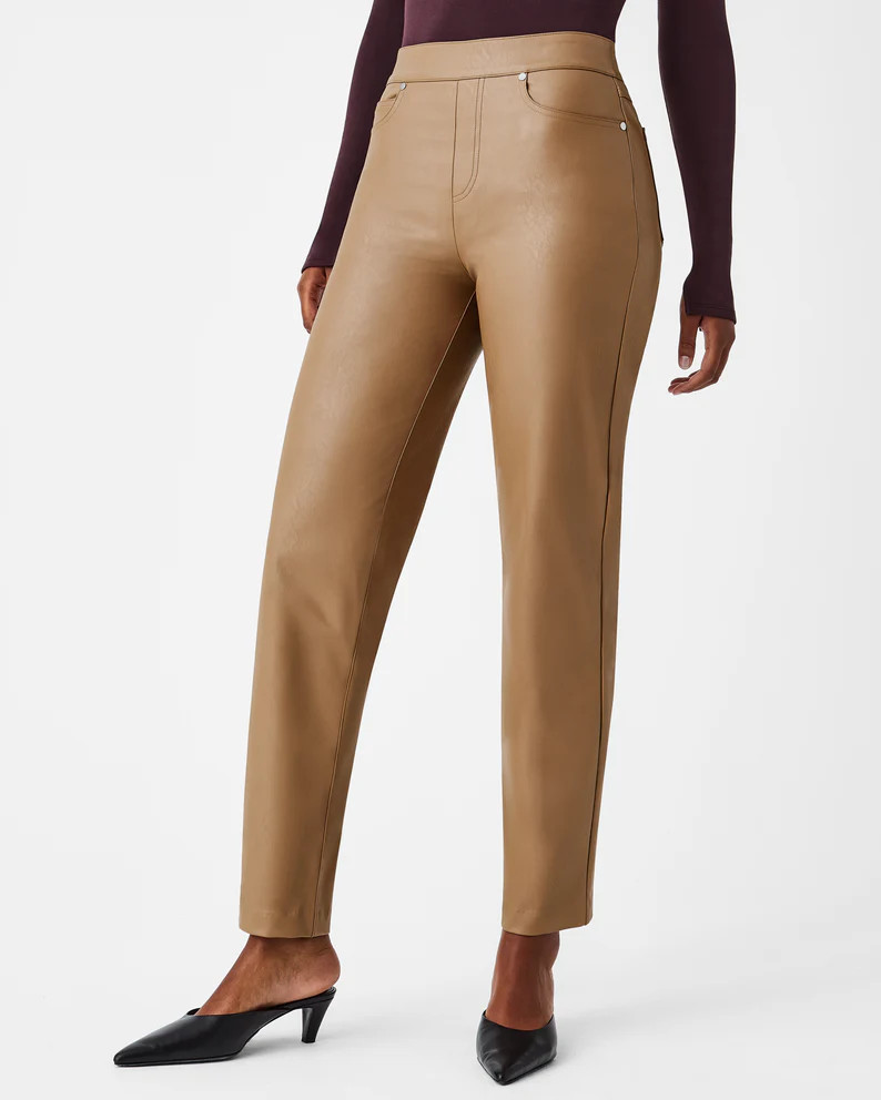 Leather-Like Slim Straight Pant | Spanx