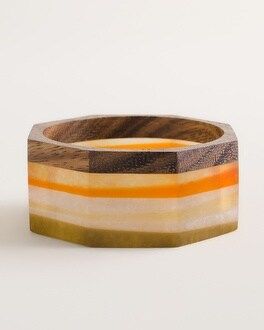 Wide Neutral-Patterned Octagonal Wood Cuff Bracelet | Chico's