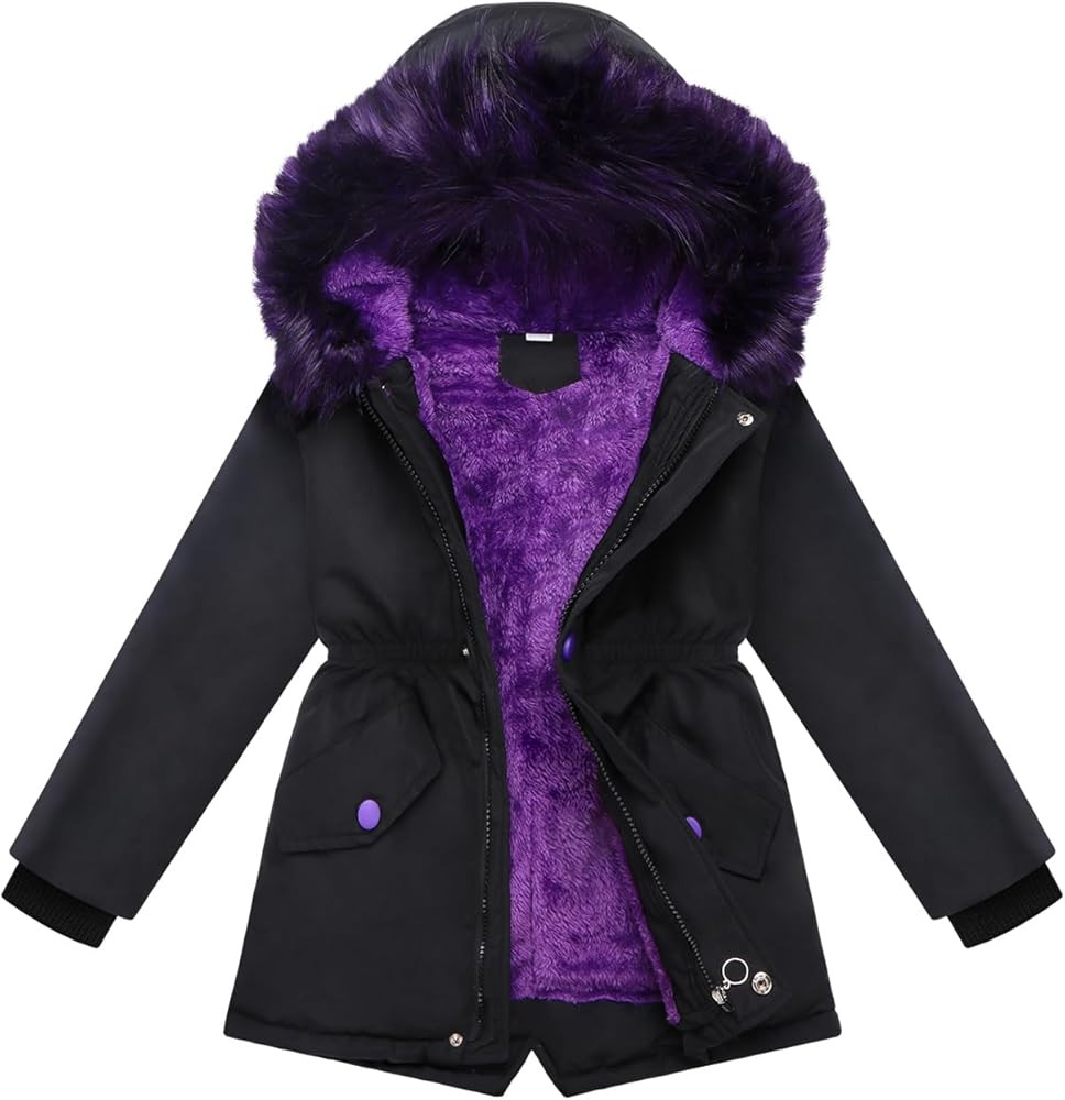 Girl Winter Coat Heavyweight Hooded Puffer Jacket Kid Parka Outwear | Amazon (US)