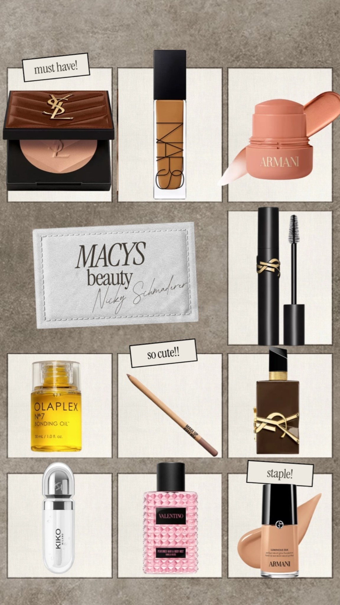 @macys beauty on sale now // my staple products marked down with code REFRESH 

MAKEUP 
HAIRCARE 
SKIN
PERFUME

#LTKSaleAlert #LTKmorningroutine #LTKBeauty