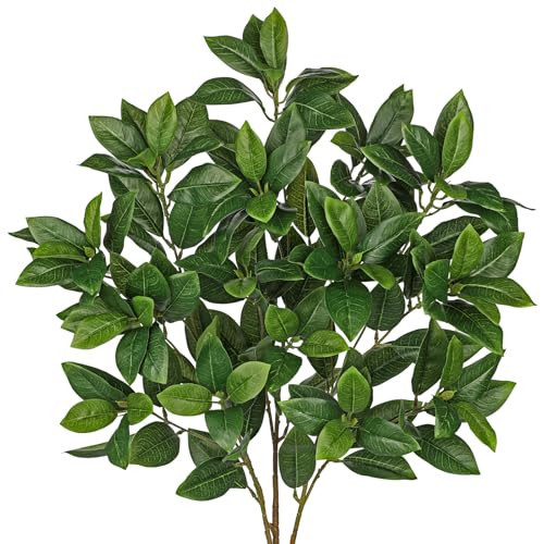 Arborus 33" Faux Magnolia Leaves Greenery Stems for Floral Arrangements, 3 Pcs Artificial Leaves Branches for Wedding Table Centerpieces, Fake Green Plants for Home & Office Decor | Amazon (US)