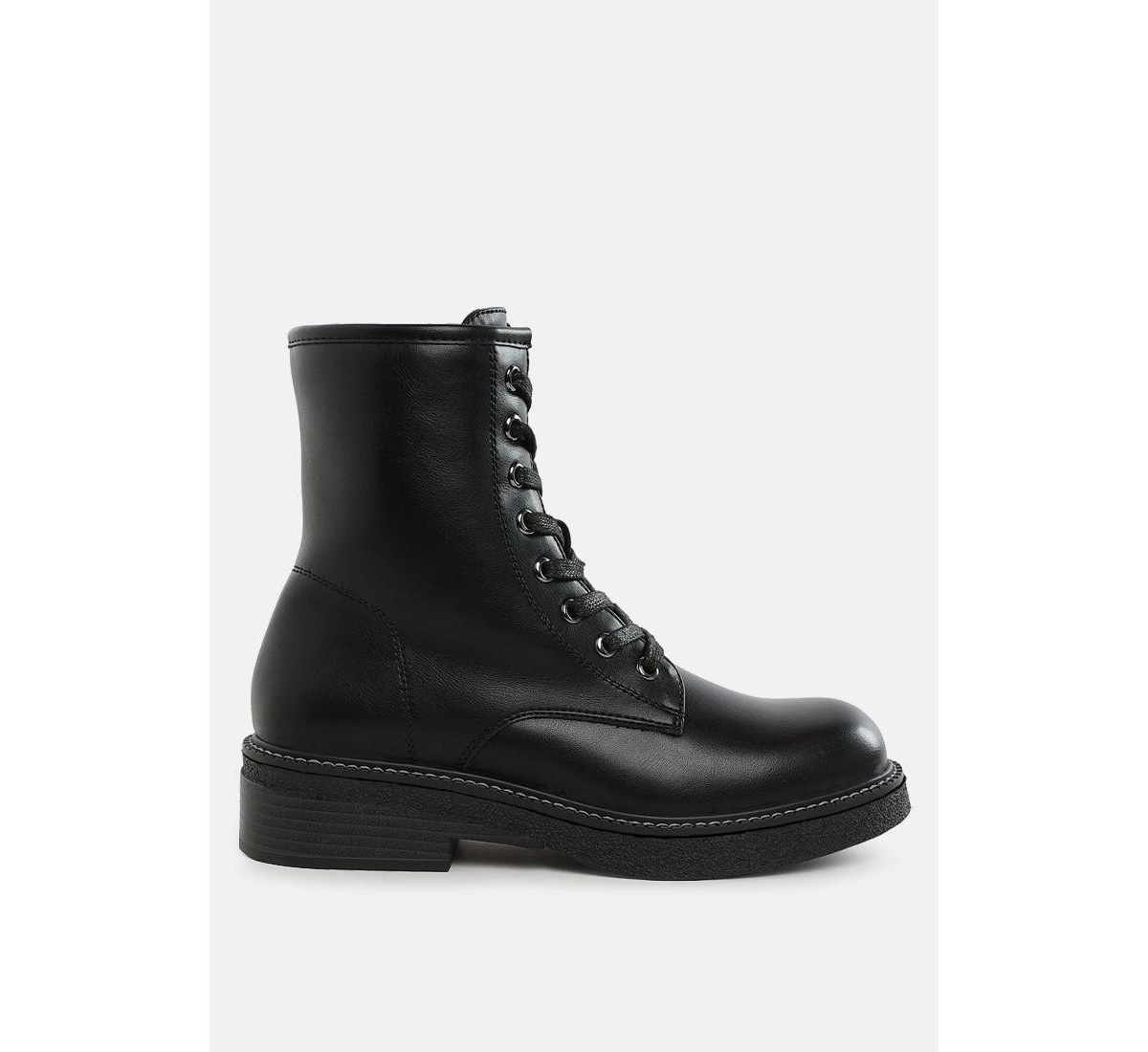 Clover Faux Leather Lace Up Boots Women - Black | Macy's
