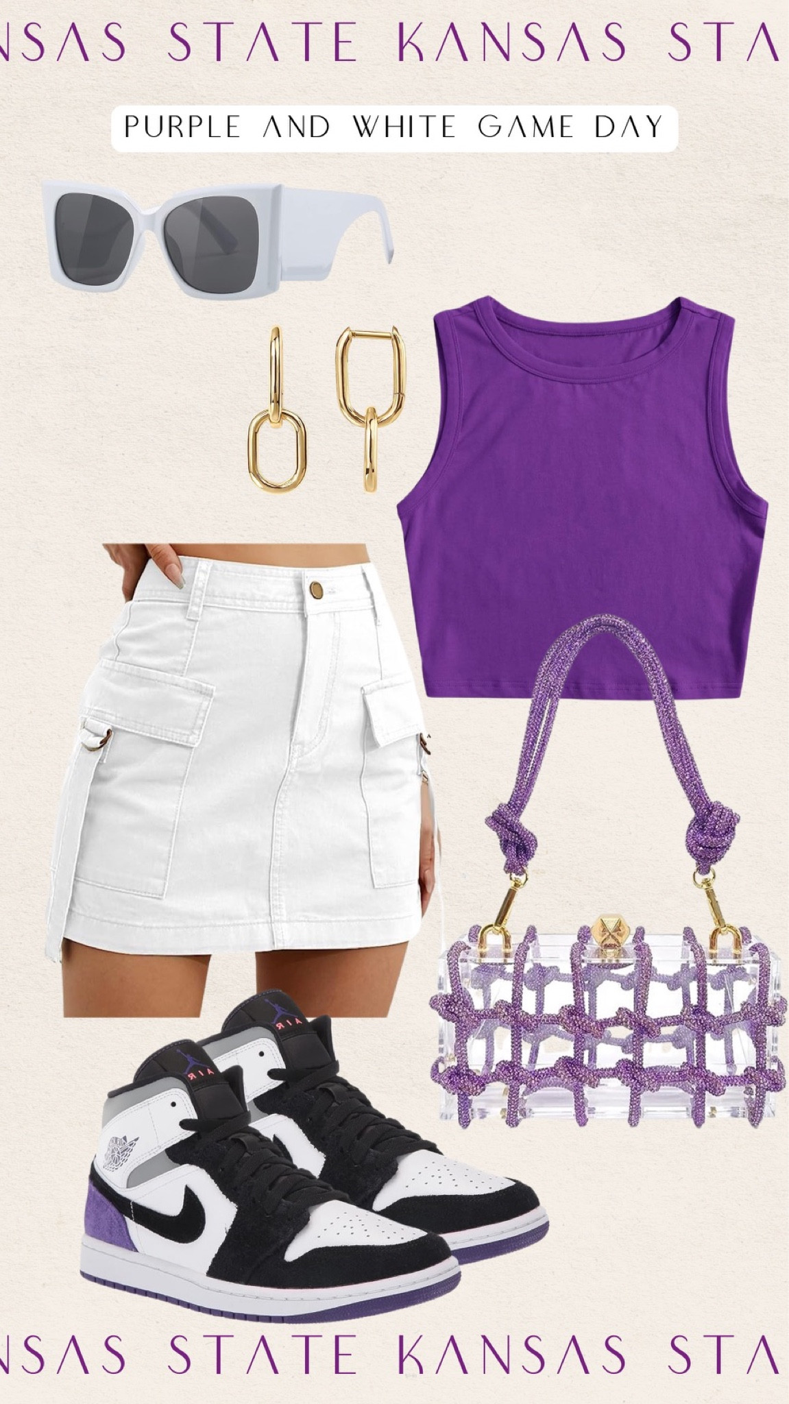 White + Purple Outfit Ideas - Skirt - Tank - Top - Bag - Sneakers 


KANSAS STATE GAME DAY

#LTKSeasonal #LTKFind #LTKstyletip