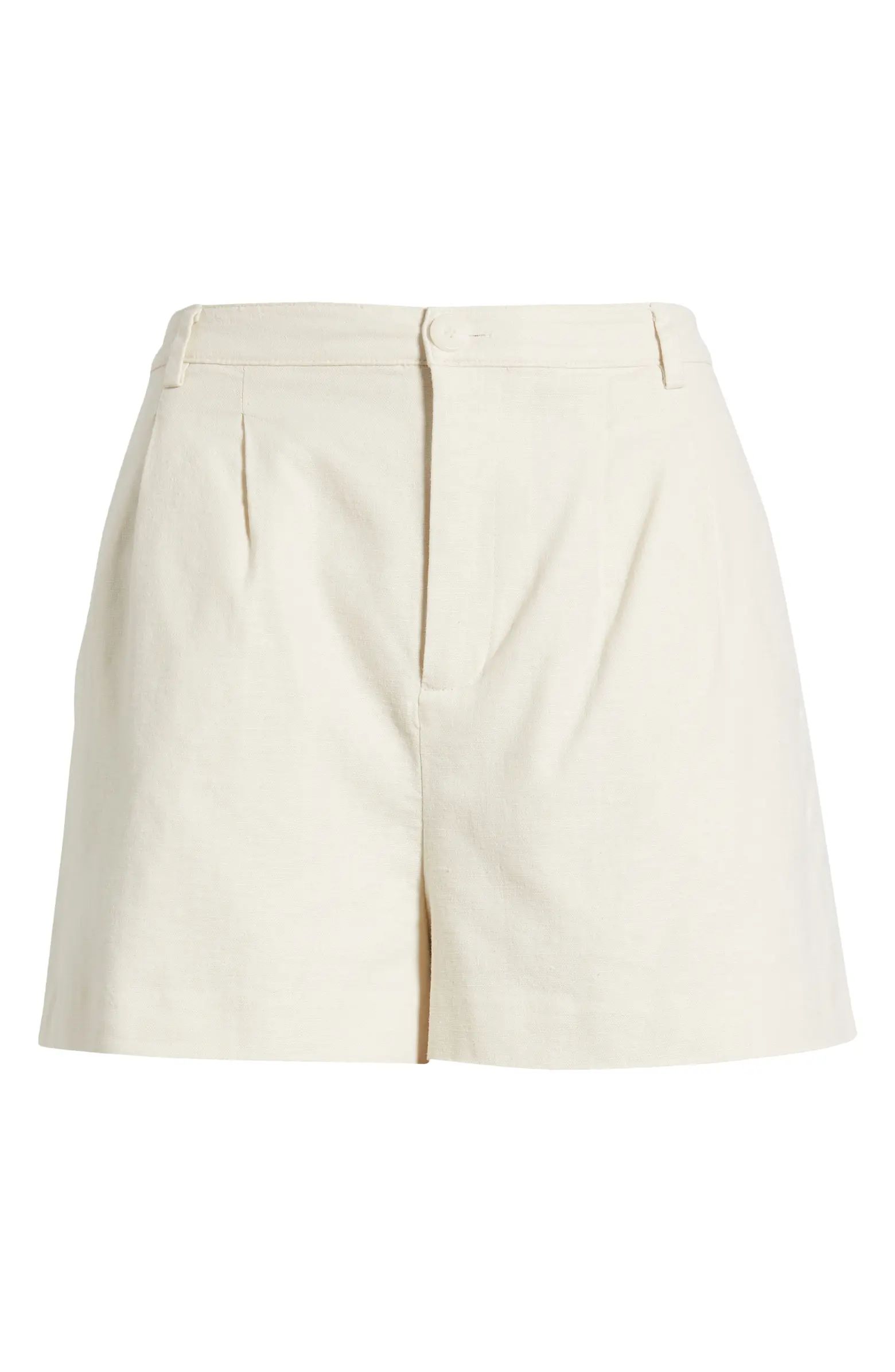 Open Edit High Waist Linen Blend Shorts | Nordstrom | Nordstrom
