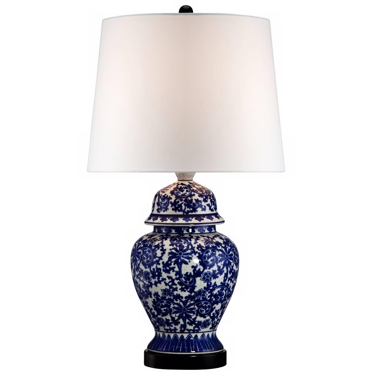 Regency Hill Asian Table Lamp 25" High Temple Porcelain Jar Blue Floral White Drum Shade for Livi... | Target