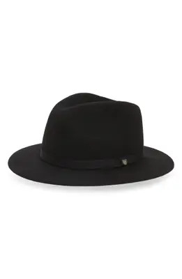Brixton Messer Packable Wool Fedora in Black/black at Nordstrom, Size Large | Nordstrom