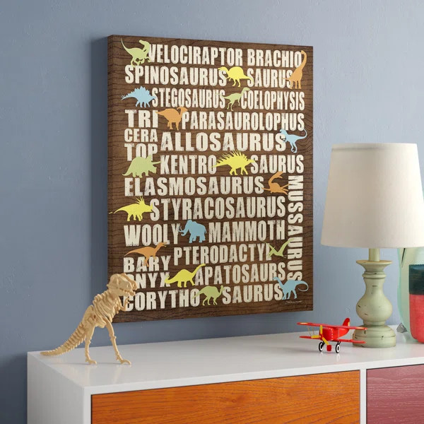 Gupton Dinosaurs Typography Chart Canvas Wall Art | Wayfair North America