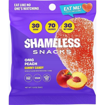 Shameless Snacks OMG Peach Low Calorie Keto Gummies - 1.8oz | Target