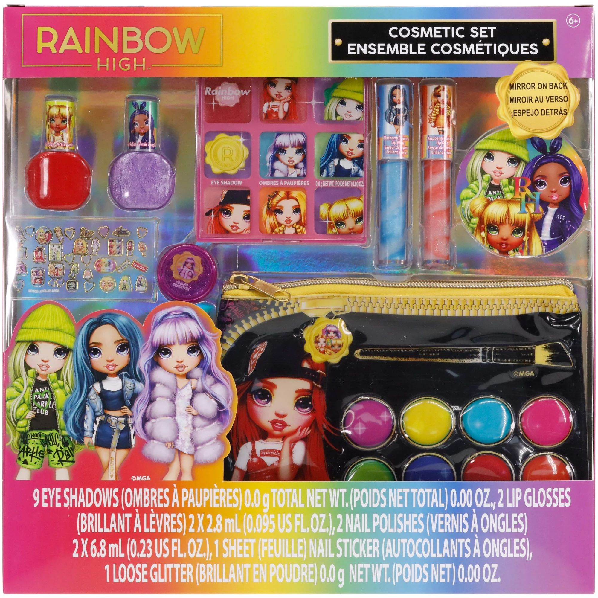 Rainbow High - Townley Girl Cosmetic Makeup with Palette Bag Set for Girls, Ages 6+ | Walmart (US)