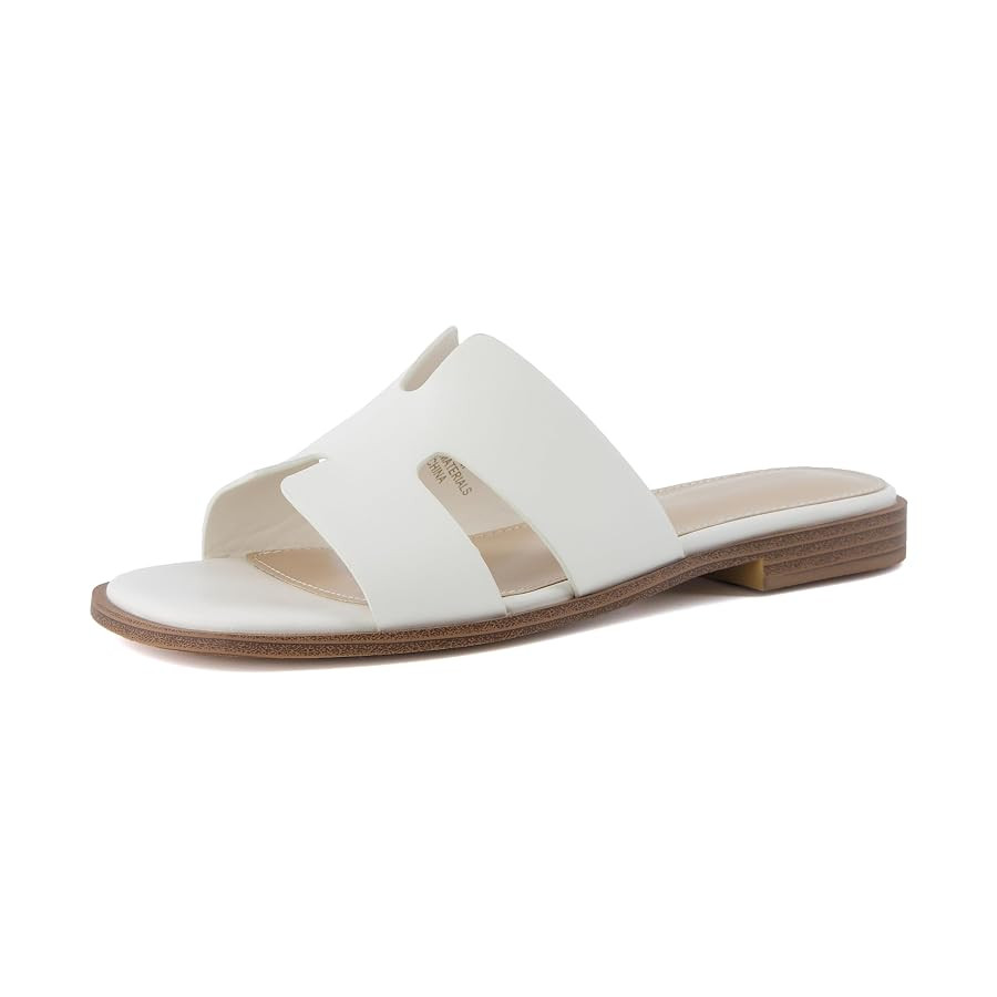 CUSHIONAIRE Voyage Cutout Strap Slides for Women, Slip On Summer Flats, Trendy Footwear, Comforta... | Amazon (US)