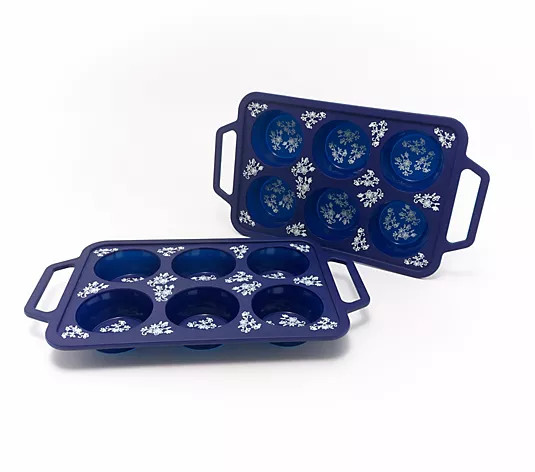 Temp-tations Set of (2) 6-cup Silicone Muffin Pans - QVC.com | QVC