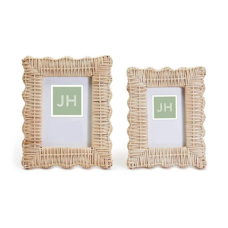 Scalloped Wicker Picture Frame | Jansen Home