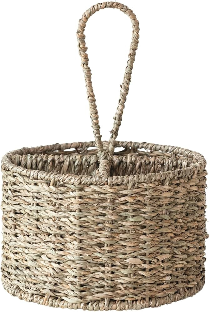 Bloomingville, Natural Round Seagrass Multi-Section Caddy | Amazon (US)
