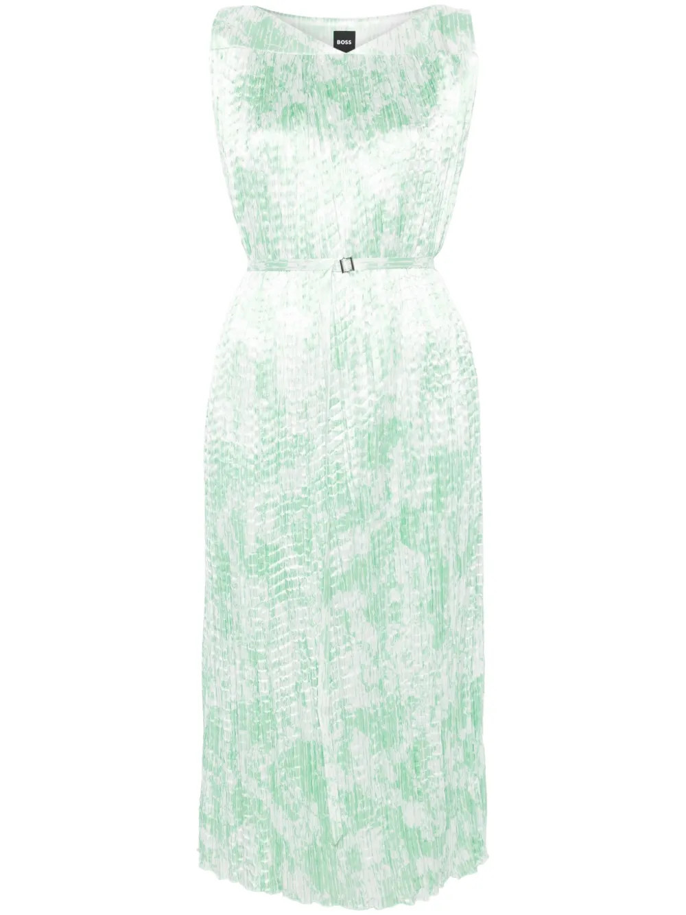 BOSS belted midi dress - Green | Farfetch Global
