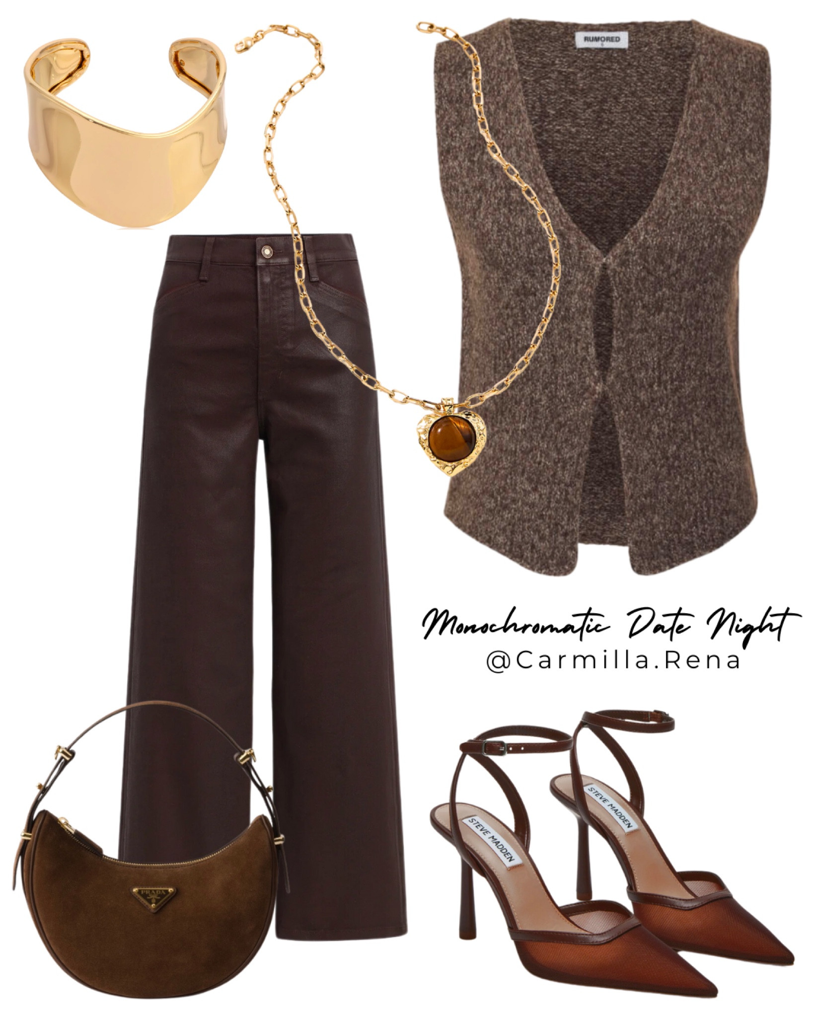 A brown monochromatic fit for a dinner party, date night, a fancy dinner with the girls… you name it! Piecing together monochromatic looks is so fun. What color would you like to see? I’m thinking red! 💃🏾