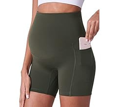 Maternity Shorts for Women Over Belly Biker Workout Yoga Active Summer Pregnancy Running Short Le... | Amazon (US)