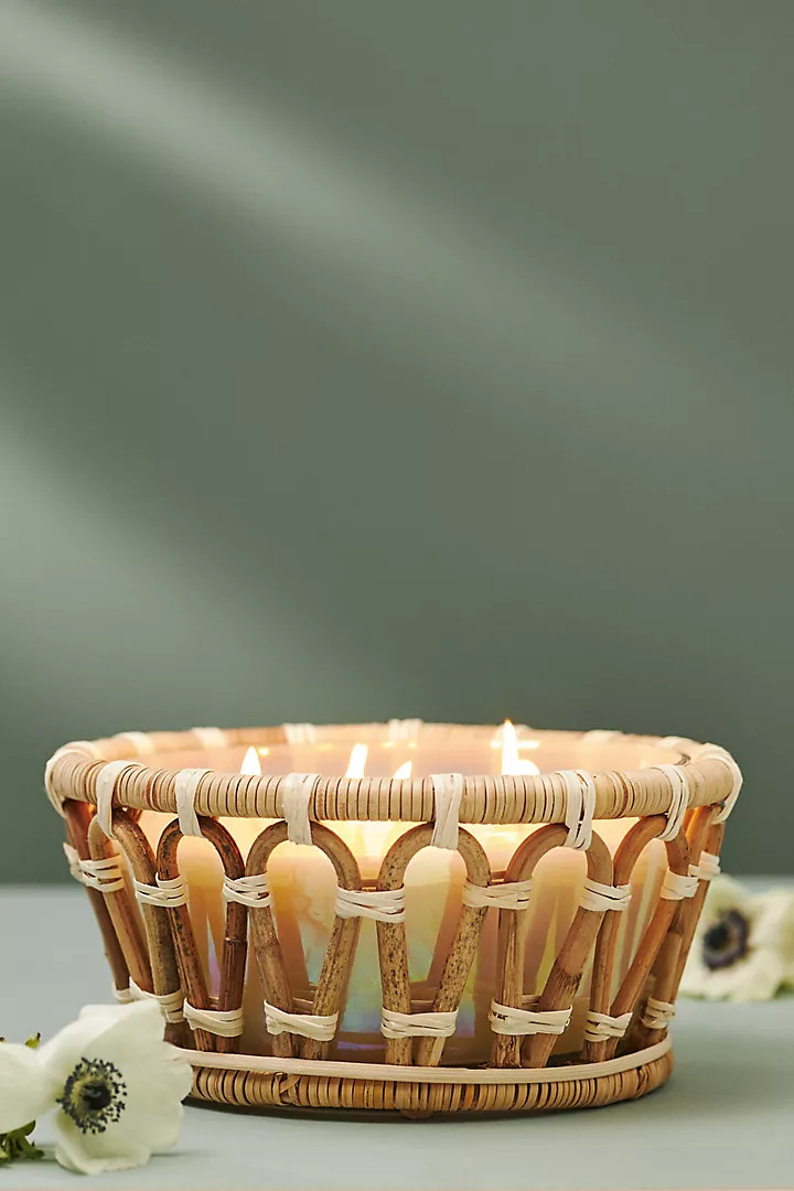 Cabano Woody Sea Misted Santal Rattan Candle | Anthropologie (US)