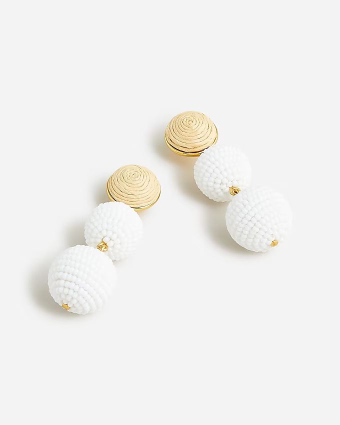 Faux-raffia-and-bead drop earrings | J.Crew US