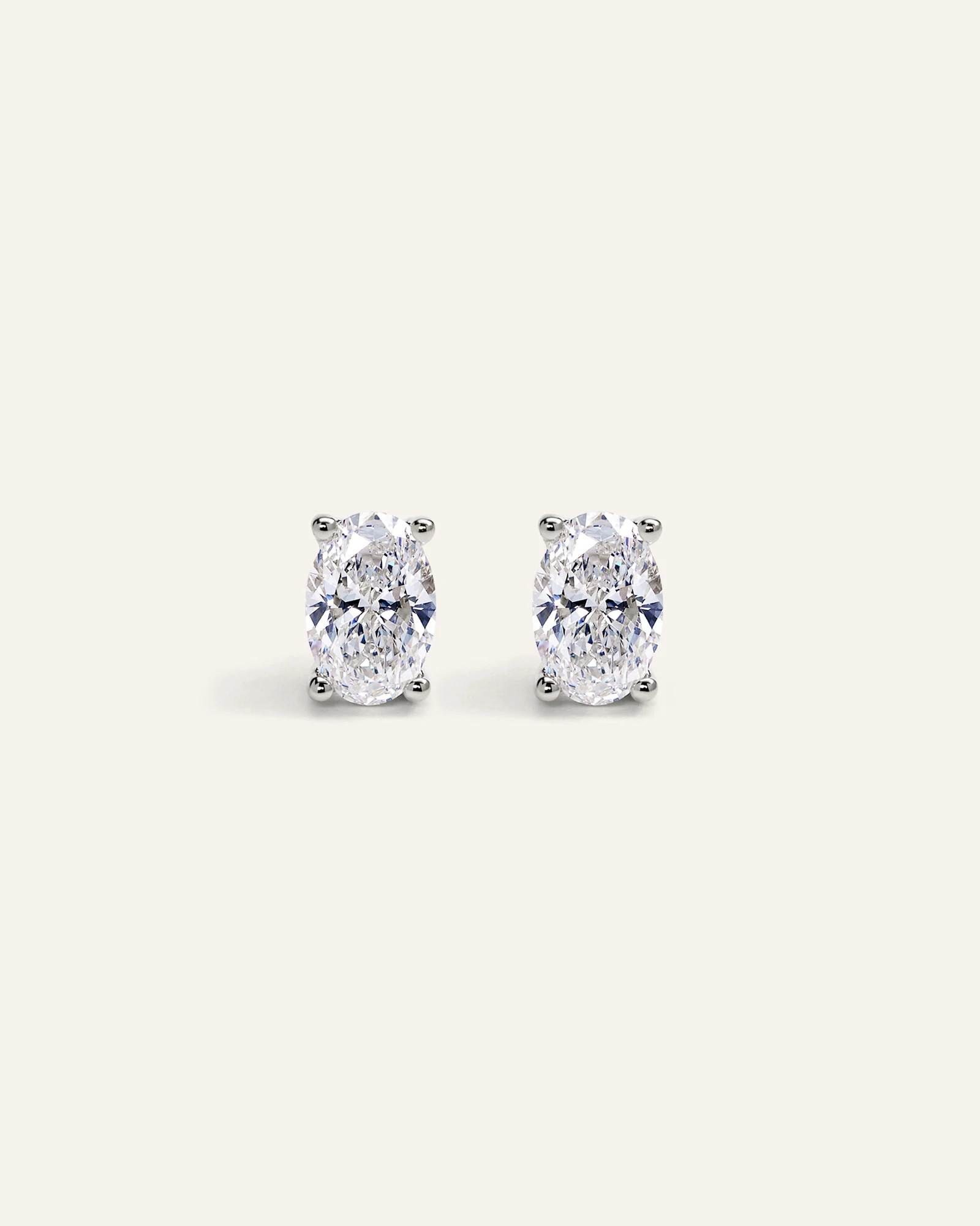 Quince | Women's 14K Gold Lab Grown Diamond Oval Solitaire Studs in Yellow Gold | Quince