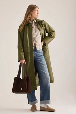 ALIGNE Aspen Leather Trench Coat | Anthropologie (UK)