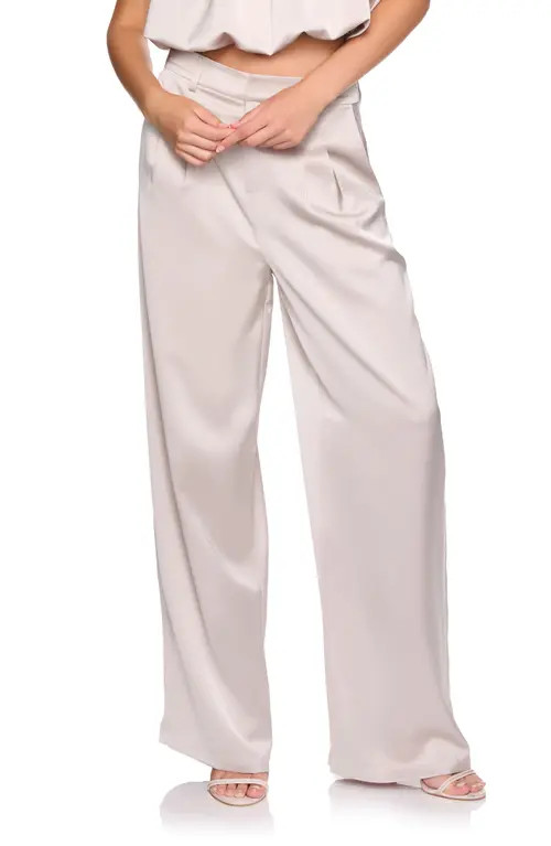 Susana Monaco Pleated Satin Pants in Sandstone at Nordstrom, Size 12 | Nordstrom