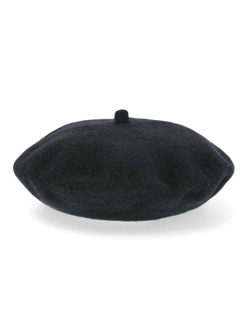 No Boundaries Women's Solid Beret, One Size, Black - Walmart.com | Walmart (US)