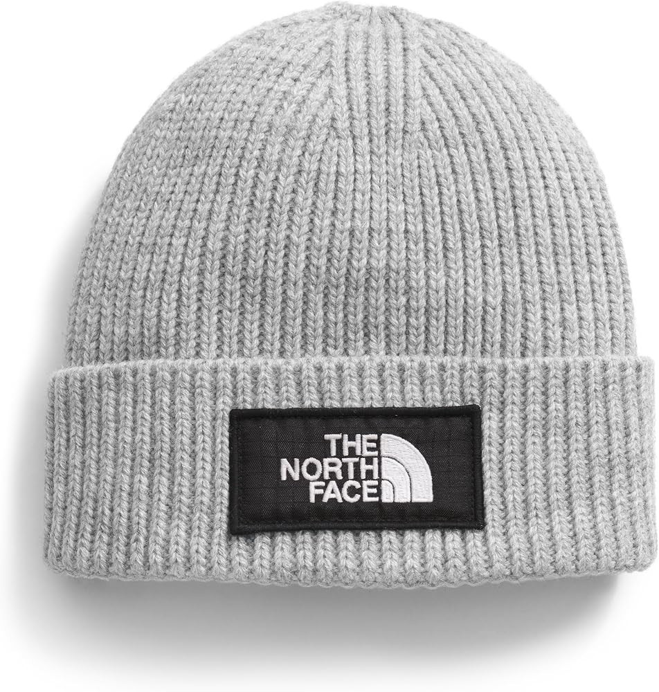 THE NORTH FACE TNF Logo Box Cuffed Beanie, TNF Light Grey Heather/30 Year Him, One Size Regular | Amazon (US)