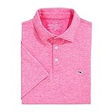 vineyard vines Men's St. Jean Short Sleeve Stripe Sankaty Polo, Fiesta Fuchsia, Medium | Amazon (US)