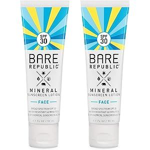 Bare Republic Mineral Face Sunscreen Lotion. Lightweight, Unscented and Water-Resistant Face Moistur | Amazon (US)
