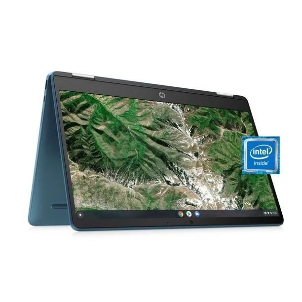 HP Chromebook x360 14", Intel Celeron N4020, 4GB RAM, 64GB eMMC, Forest Teal/Light Teal, Chrome O... | Walmart (US)