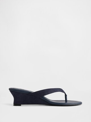 Vegan Leather Wedge Thong Sandals | Gap (US)