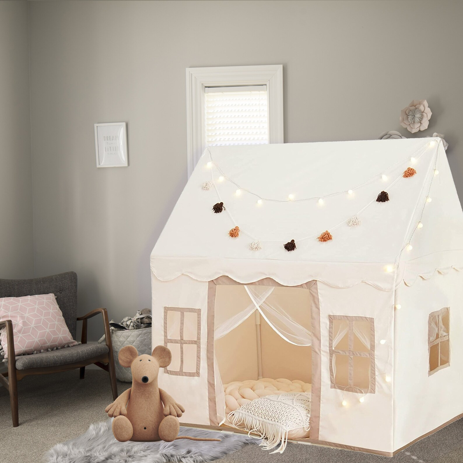 Play Tent With Mat Kids Playhouse Windows Easy to Wash Indoor | Etsy | Etsy (US)