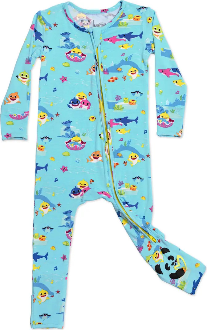 Bellabu Bear Baby Shark Fitted Convertible One-Piece Pajamas | Nordstrom | Nordstrom