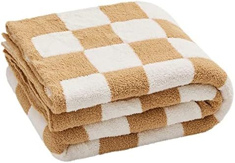 YIRUIO Throw Blankets Checkerboard Grid Chessboard Gingham Warmer Comfort Plush Reversible Long S... | Amazon (US)