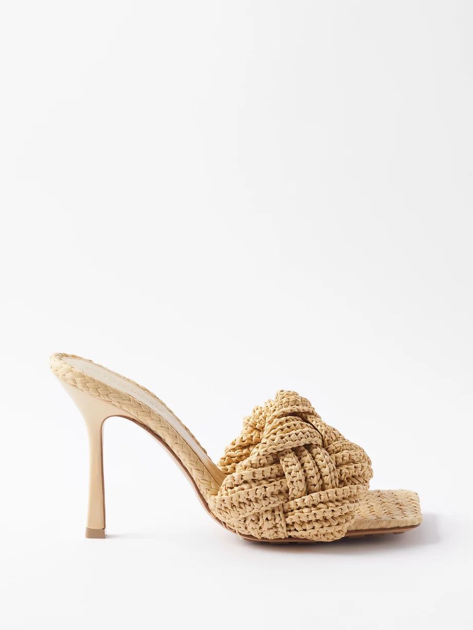 Lido 90 square-toe raffia sandals | Bottega Veneta | Matches (US)