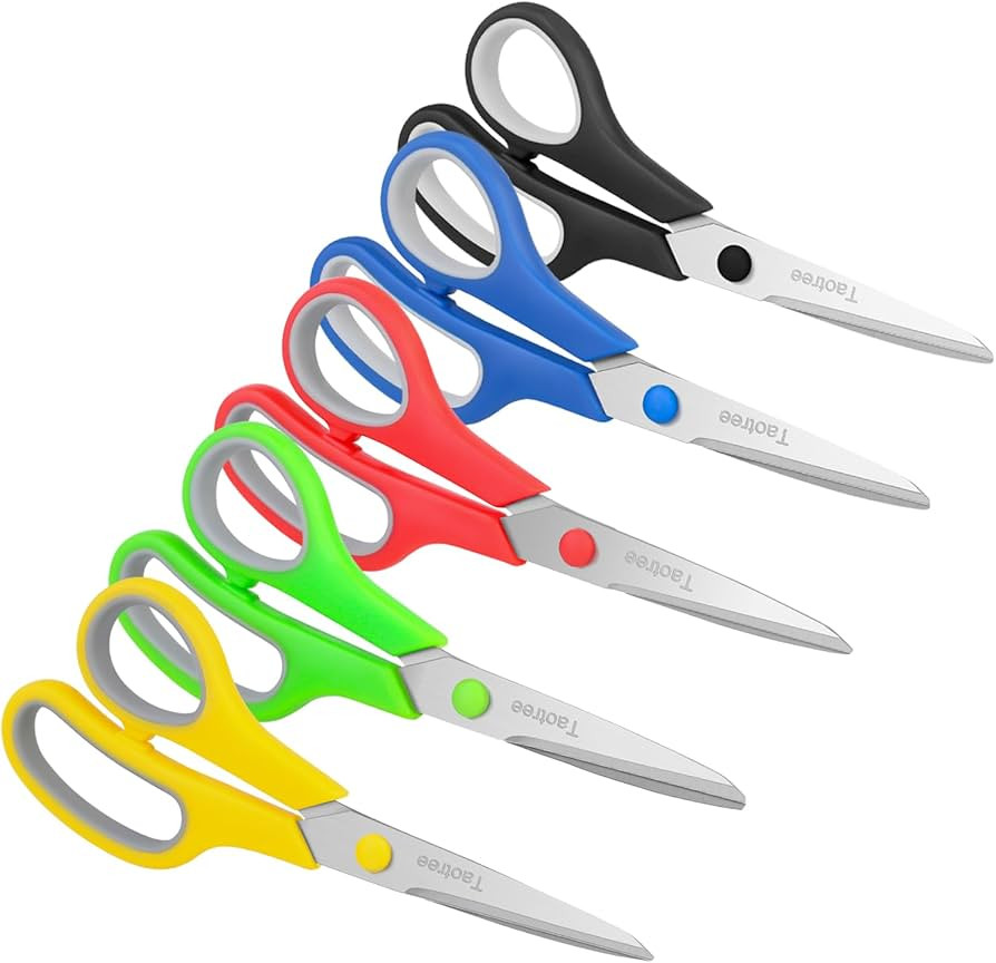 Scissors for Office, Taotree 8" Scissors All Purpose Bulk of 5-Pack, Middle School Supplies Stude... | Amazon (US)