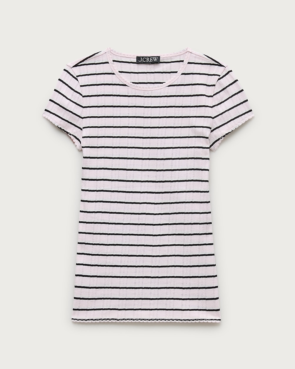 Pointelle short-sleeve T-shirt in stripe | J. Crew US