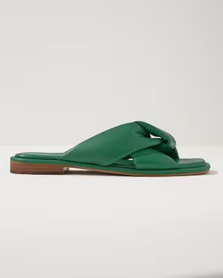 Green Faux Leather Slides | Chico's