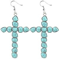 Well Crafted Turquoise Faux Stone Cross Earrings/Western Earrings/Gifts For Her/Cross Earrings/Relig | Etsy (US)