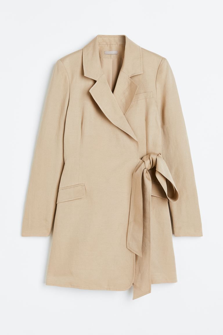 Linen-blend Wrap Jacket Dress | H&M (US)