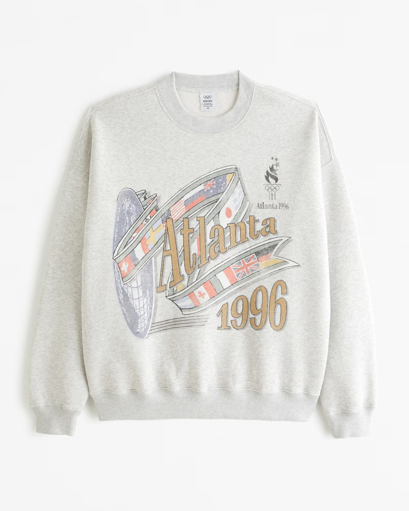 Abercrombie & Fitch Men's Olympics Graphic Crew Sweatshirt in Light Heather Grey - Size XS | Abercrombie & Fitch (US)