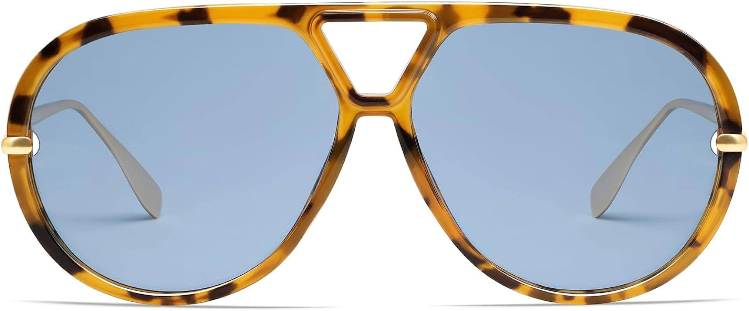 VANLINKER Trendy Polarized Aviator Sunglasses for Women Men Retro Oversized Round Sunglasses Vint... | Amazon (US)