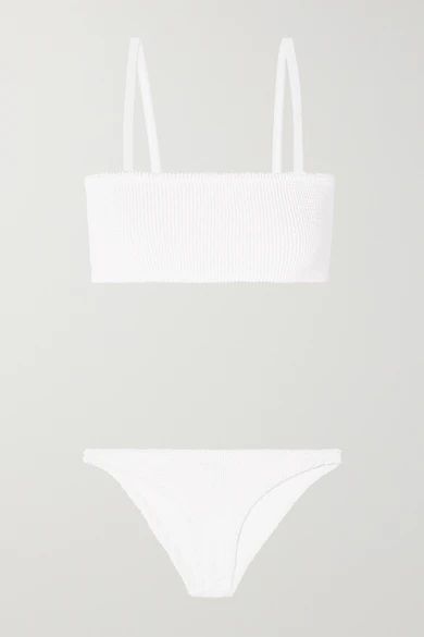 Hunza G - Gigi Seersucker Bikini - White | NET-A-PORTER (US)