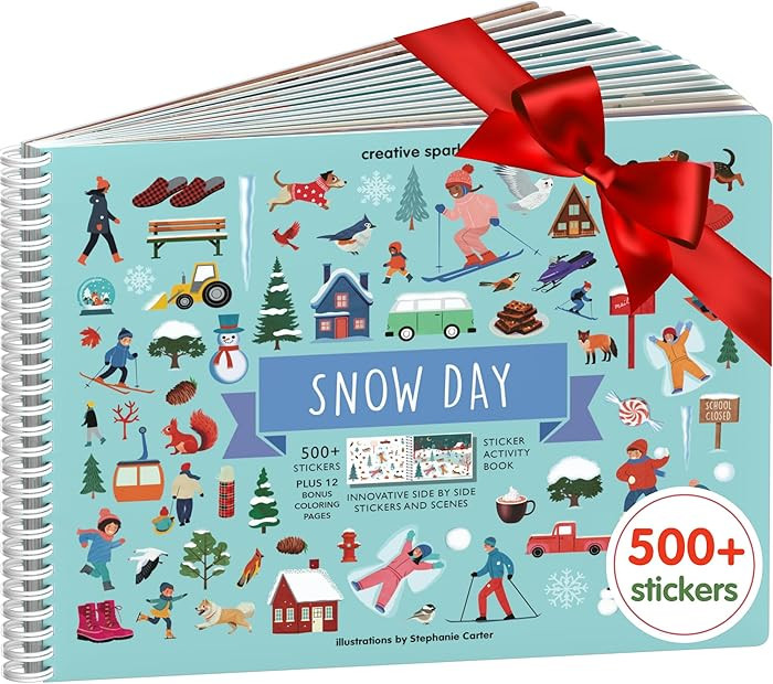 Cupkin Snow Day Sticker Book Activity for Kids, Side by Side Winter Sticker Book, Fun Kid Road Tr... | Amazon (US)