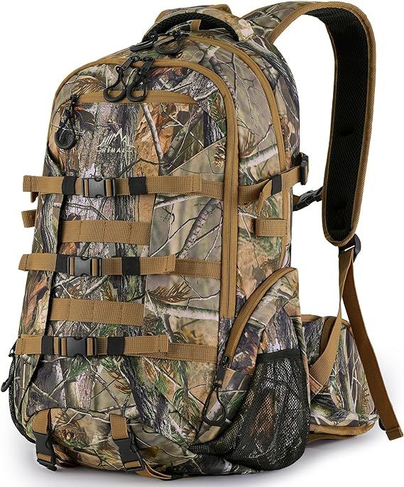 GoHimal 600D Waterproof Hunting Backpack, Camo Hunting Pack with Rain Cover for Rifle Bow Gun | Amazon (US)