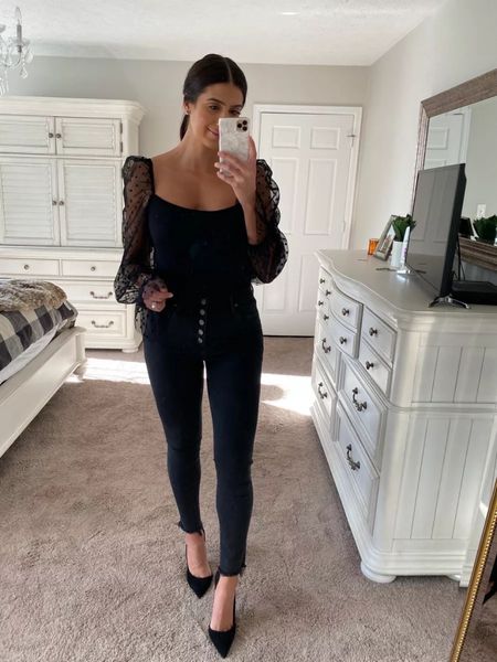 Date night outfit - Abercrombie jeans - Abercrombie - high waisted black jeans - sheer sleeve body suit - Amazon body suit



#LTKstyletip #LTKSeasonal