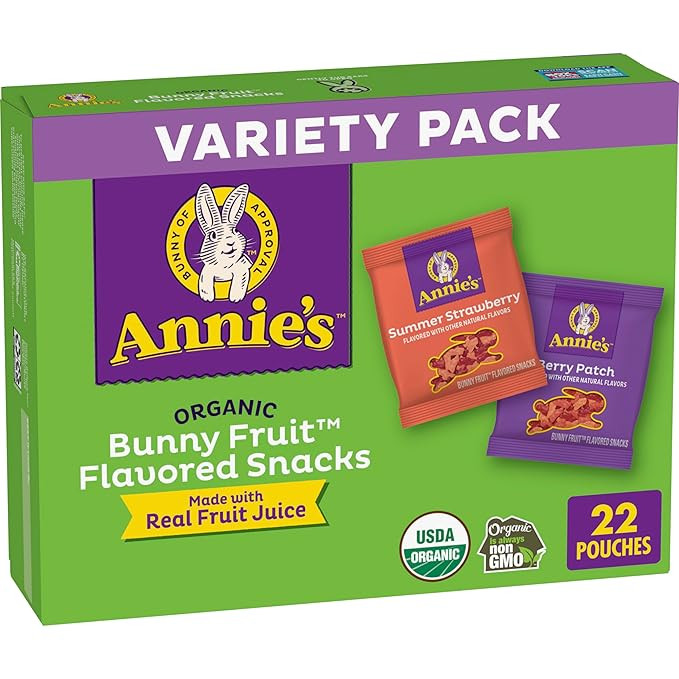 Annie's Organic Bunny Fruit Flavored Snacks, Easter Basket Stuffers, Variety Pack, Gluten Free, 1... | Amazon (US)