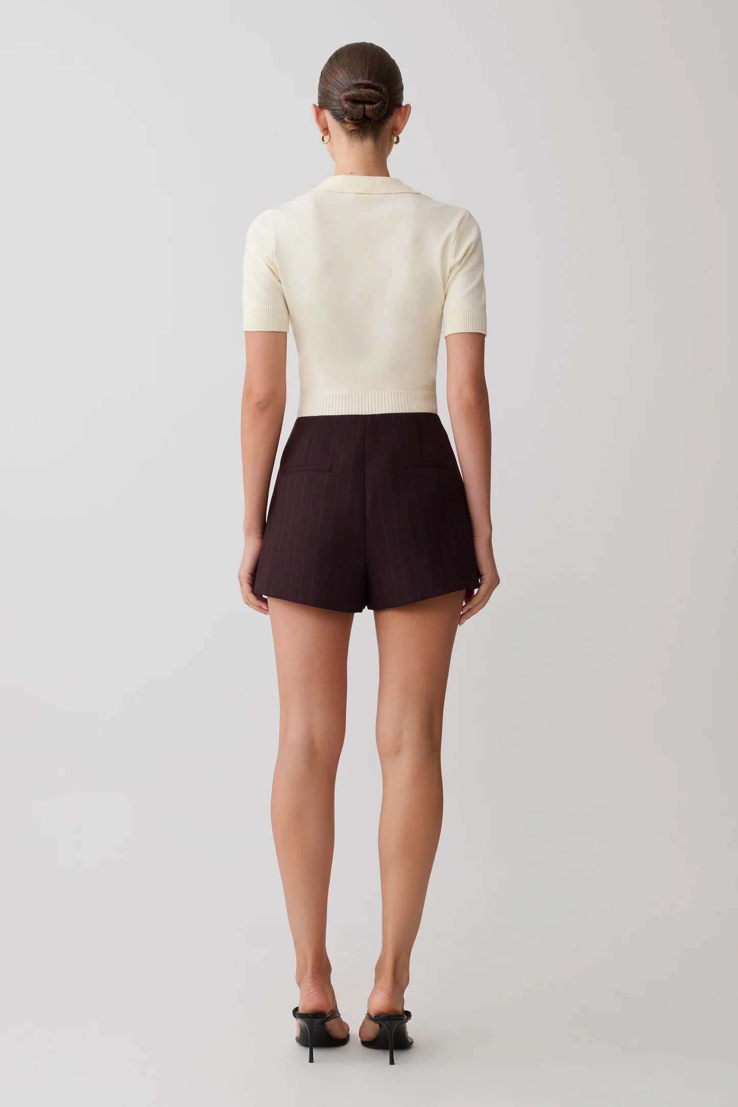 Suiting Shorts - Plum Pinstripe | MESHKI US